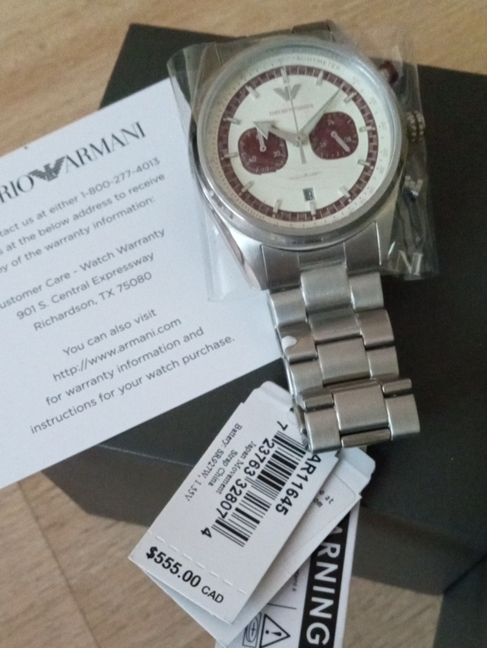 Nwt Emporio Armani Helious Sport Chrono Watch